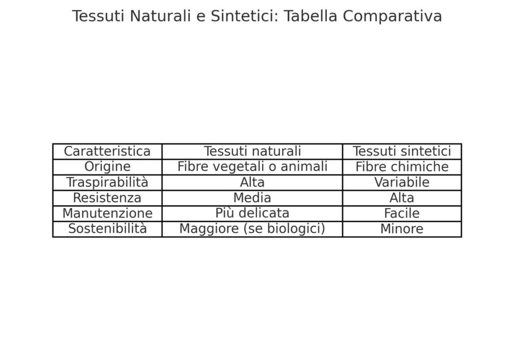 Synthetic and natural fabrics comparison table